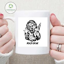 chucky rock and roll svg, halloween svg, chucky horror movie svg, rorck or