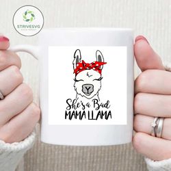shes a bad mama llama svg, mother's day svg, llama svg, bad mama svg, llama red bun svg, mommy svg, mom svg, svg files,