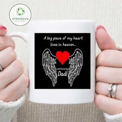 a big piece of my heart lives in heaven and he is my dad svg, father's day svg, wings svg