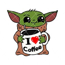Baby yoda I love coffee svg, baby yoda svg, I love coffee, yoda star wars svg, trending svg, svg , baby yoda coffee,I love coffee baby yoda,