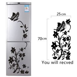 Black Butterfly Pattern Refrigerator Sticker for Home Decor