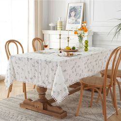Korean Cotton Floral Tablecloth: Tea Table Decor & Kitchen Dining Cover