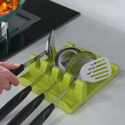Plastic Spoon Rest & Utensil Organizer - Forks, Spoons, Lids