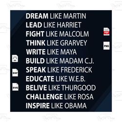 Dream Like Martin Lead Like Harrite, Trending Svg, Quote Svg, Trending Quote, Inspirate Quote, Funny Quote, Cute Quote,