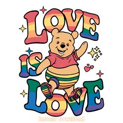 winnie the pooh love is love pride month svg
