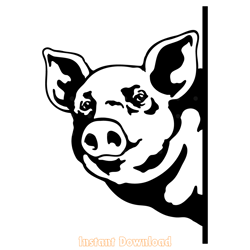 pig peeking svg pig peeking png pig peeking eps dxf jpeg