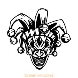 evil jester svg digital download files