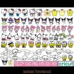 kawaii kitty svg digital download files