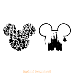 svg mickey mouse silhouette png digital download files
