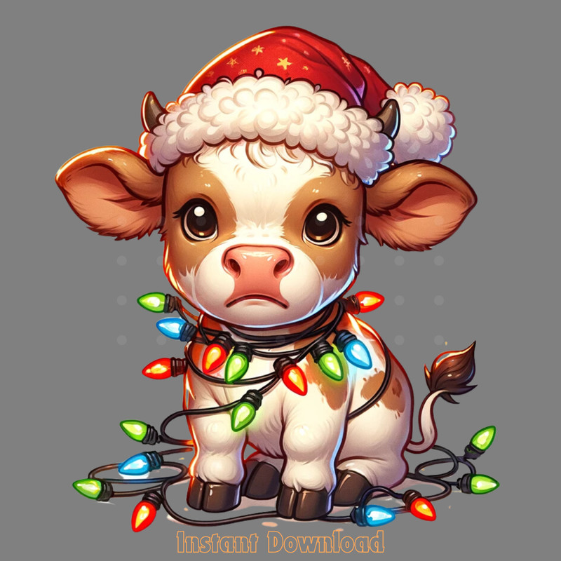 Cute-Baby-Cow-Christmas-Light-PNG,-Mooey-PNG140624CF35.png