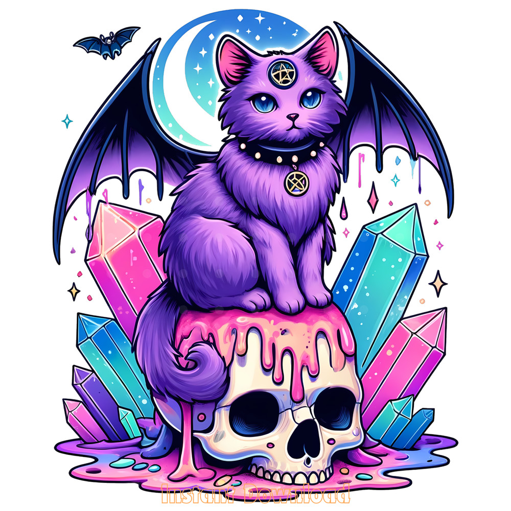 Kawaii-Pastel-Goth-Witchy-Cat,-Skull-Digital-Download-Files-PNG140624CF839.png