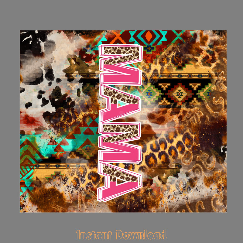 Cowhide-Mama-Tumbler-PNG,-Aztec-20-Oz-Digital-Download-Files-PNG140624CF66.png