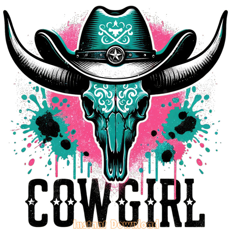 Western-Png,-Pink-Longhorn-Skull-Cowgirl-PNG140624CF1323.png