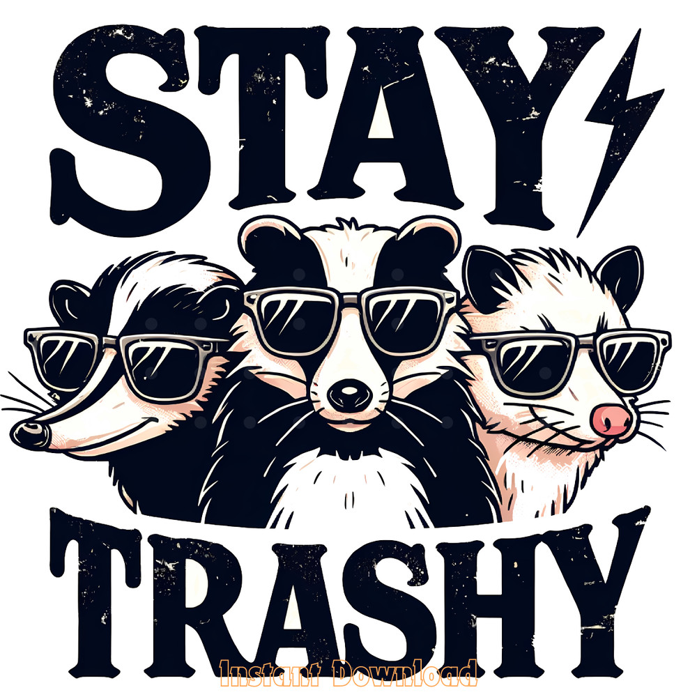 Stay-Trashy-Png,-Funny-Stay-Trashy-Racco-PNG140624CF545.png