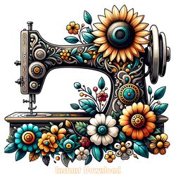 vintage sewing machine png, mom life png