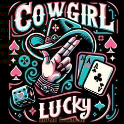 cowgirl lucky png, western png digital download files