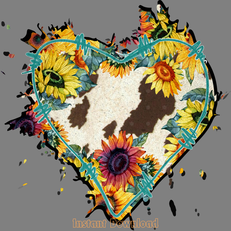 Cowhide-and-Sunflower-Png,-Cowhide-Heart-PNG140624CF368.png