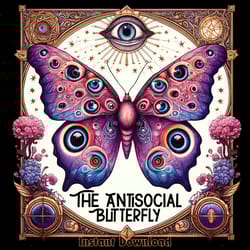 antisocial butterfly tarot card png, fun