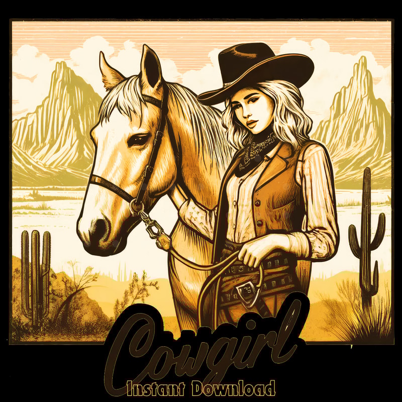 Cowgirl-Horse-Png,-Retro-Sublimations-Digital-Download-Files-PNG140624CF1109.png