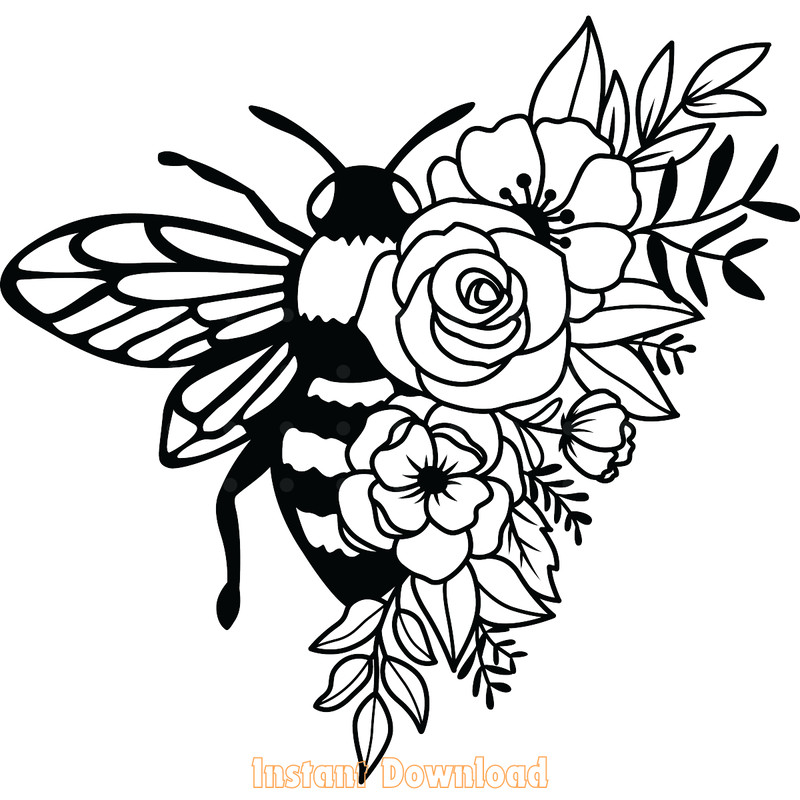 Bee-with-Flower-Svg,-Floral-Bee-Svg.-Digital-Download-Files-SVG200624CF3417.png
