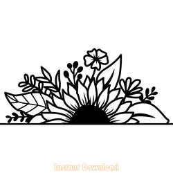flowers, flower svg bundle, sunflower digital download files