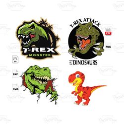 trex monster bundle, trex attack dinosaurs, dinosaur vector, dinosaur bundle svg, dinosaur clipart, dinosaur mockup, din