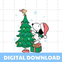 cute snoopy woodstock xmas tree svg