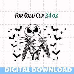 jack skellington full wrap svg, venti cup decal svg, coffee ring svg, cold cup svg
