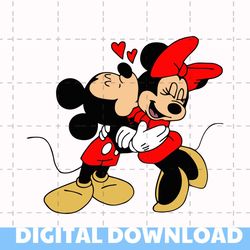 mickey mouse and minnie mouse kiss  love  digital download svg