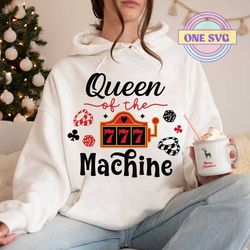 Queen Of The Slot Machine Svg Png Files, Casino Lover Svg, Playing Cards Svg, 777 Svg, Carrom Board Dice Svg