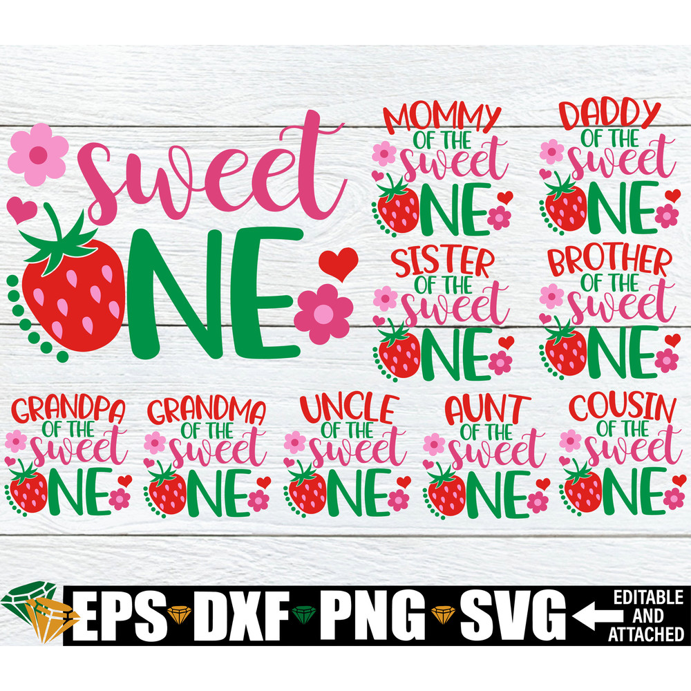 Sweet One Strawberry Birthday, Matching Strawberry Birthday, Family Matching Strawberry Birthday, Matching Family Strawberry Theme Birthday.jpg