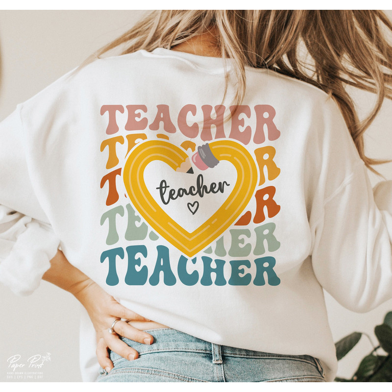 Teacher Groovy PNG, Teacher Png, Gift for teacher PNG, Kindergarten Teacher, Teacher Appreciation PNG, Back to School Png, Sublimation File.jpg