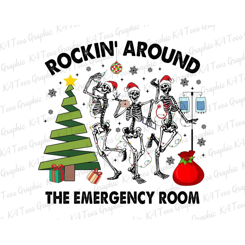 Rockin' Around Emergency Room PNG, Christmas Nurse Png, Christmas Trees Png, Emergency Department Png, Christmas Lights Png, Merry Christmas.jpg