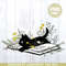 Cute Book Cat, Cat PNG for Cat Lover, Cat Mom, Illustration Cat, Illustration Art, Cat Lover, Cat sublimation, Black Cat, Png digital File 1.jpg