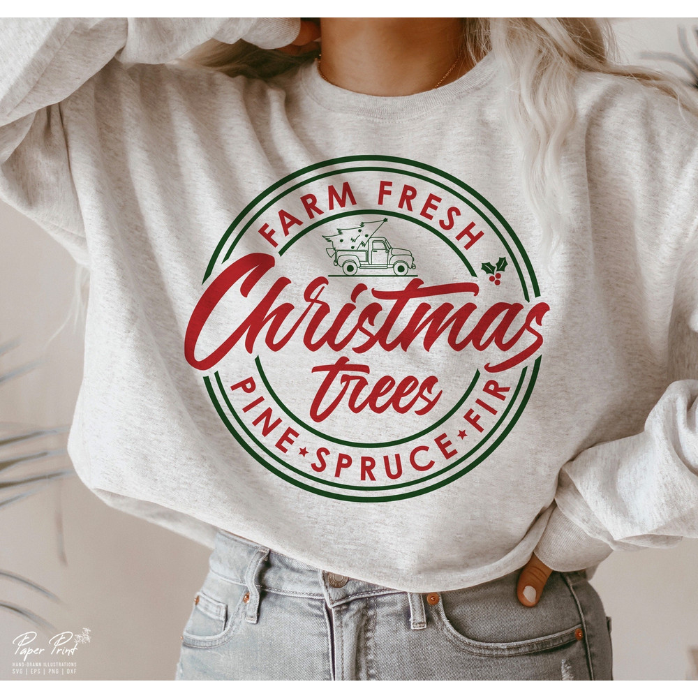 Farm fresh Christmas trees SVG, Christmas Tree Truck Svg, Christmas Gift Svg, Merry Christmas Svg, Png Dxf Cut Files For Cricut Sublimation.jpg