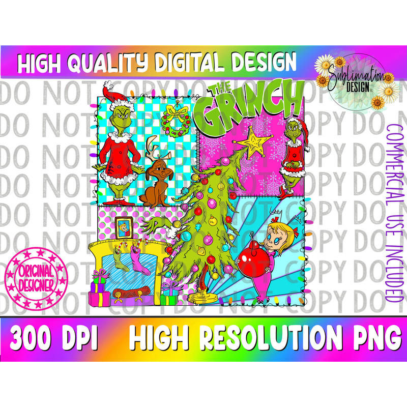 Christmas tree png Trendy Christmas tree png Hand Drawn Christmas png Grinch Christmas tree Grinch png.jpg