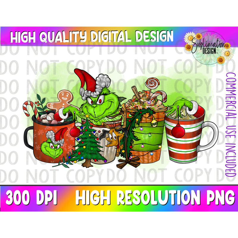 The Grinch Latte PngThe Grinch png Mean one Png Christmas Sublimation Christmas Pngs Sublimation Files Christmas png designs.jpg