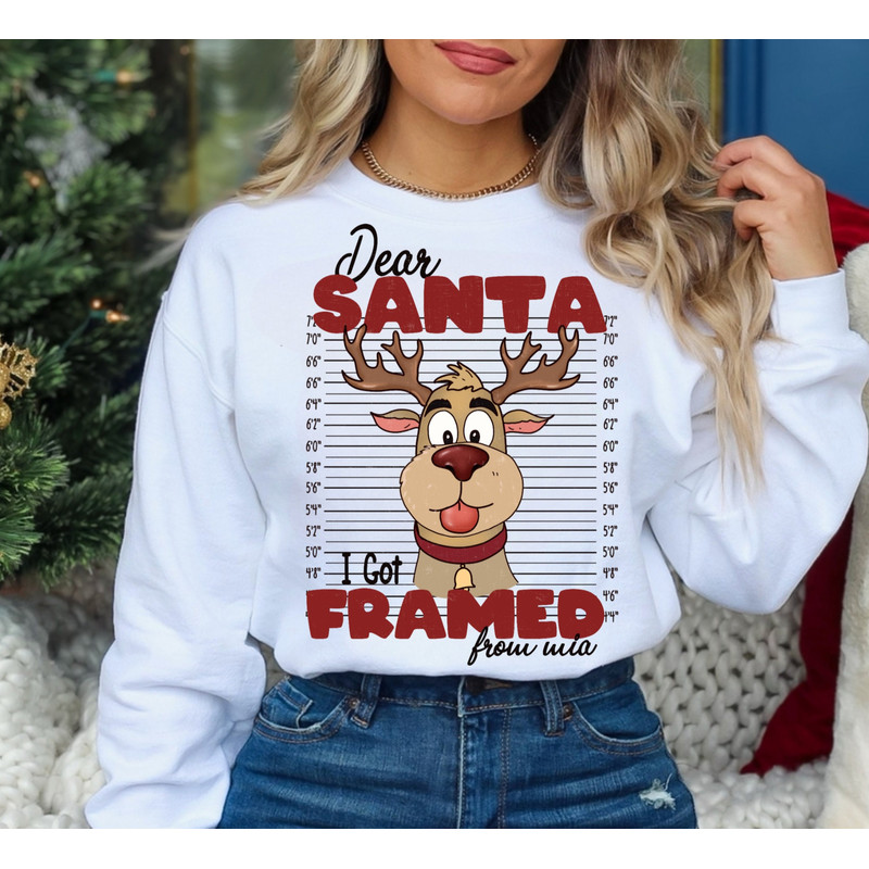 Dear Santa I Got Framed From wia PNG Reindeer Santa I Got Framed, Sublimation, Reindeer PNG Design, Christmas Sublimations, Digital Download.jpg