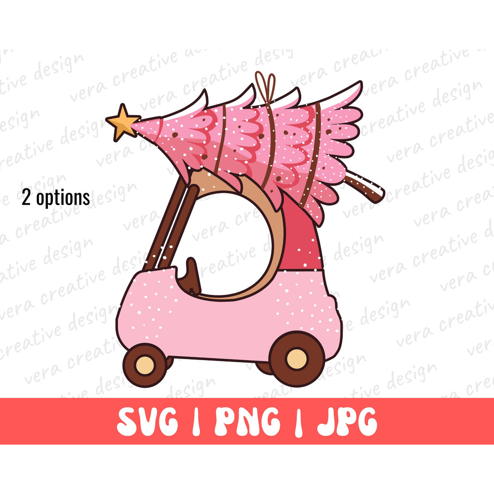 Christmas Pink Car Tee Png, Vintage Style Christmas Svg, Retro Pink Car, Retro Christmas Shirt Png, Christmas Outfit Svg, Holiday Tee Png.jpg