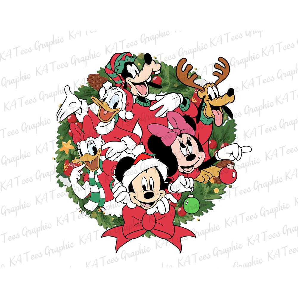Christmas Mouse And Friends PNG, Christmas Wreath Png, Christmas Friends Png, Christmas Squad Png, Merry Christms Png, Digital Download.jpg