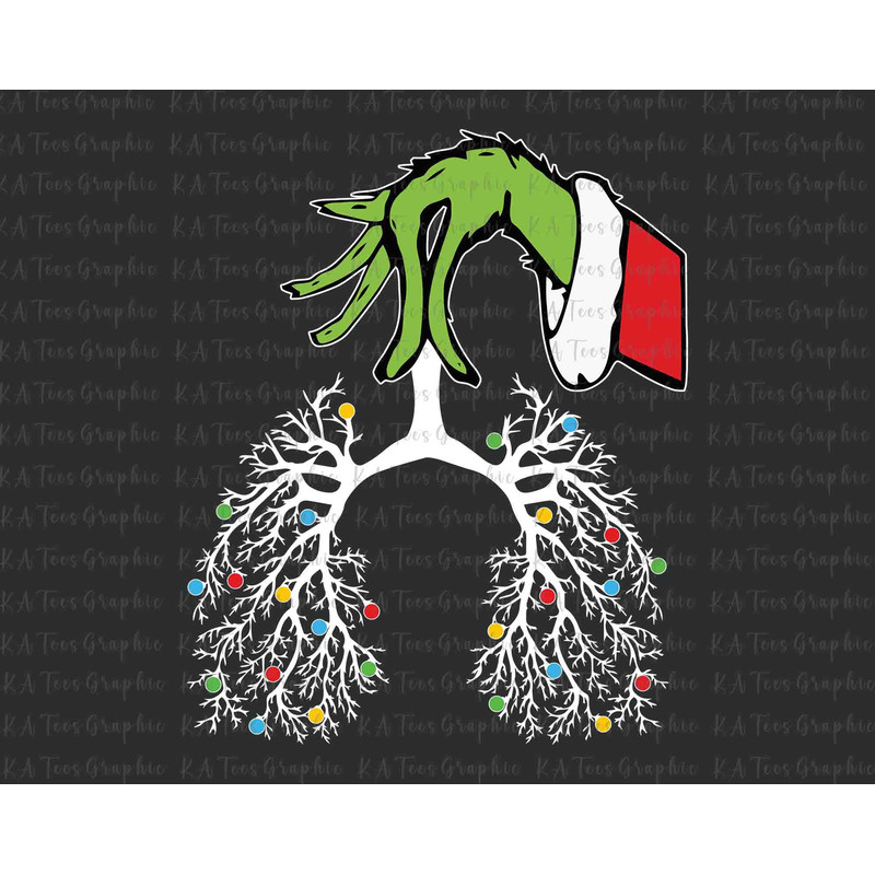 Christmas Nurse Grinchmas SVG, Christmas Svg, Respiratory Therapist Svg, Lung Christmas Lights Svg, Funny Pulmonologist, Digital Download.jpg