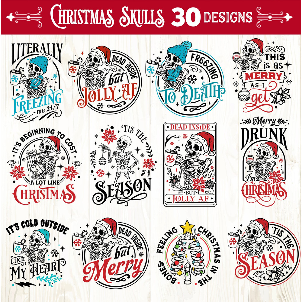 Christmas skulls bundle 30 designs SVG, Christmas skeleton svg, Funny Christmas svg, Christmas bundle svg.jpg