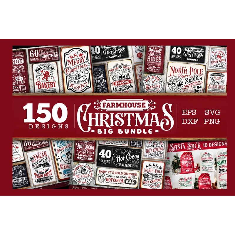 Farmhouse Christmas 150 designs SVG, Farmhouse Christmas Bundle SVG, designs Vintage Christmas SVG.jpg