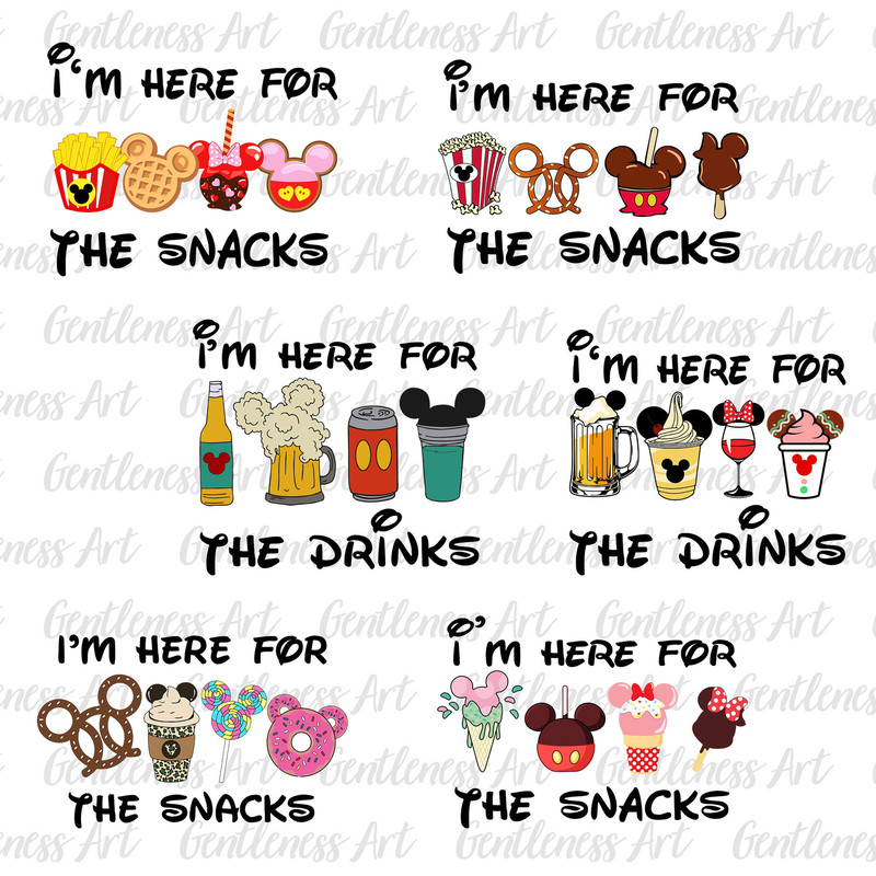 I'm Just Here For The Drink And Snack Bundle Png Svg, Drinks And Foods, Snackgoal Svg, Snack Vacation, Vacay Mode Svg, Magical Kingdom Svg.jpg