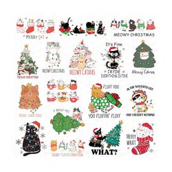 cat christmas png bundle, funny christmas cat, christmas black cat png, merry christmas cat sublimation, christmas cat l