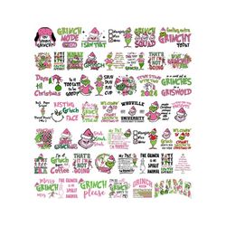 50 retro pink christmas svg png bundle, grinch bundle svg png, christmas svg bundle, retro pink grinch svg png, retro ch
