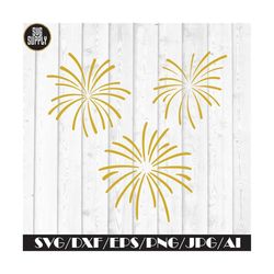 fireworks svg new year svg cut file vinyl decal for silhouette cameo cricut file iron on transfer on mug shirt fabric de