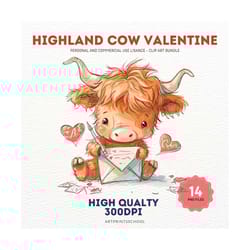 highland cow valentine clipart, heifer valentine png, valentine day western country, love cow valentines day png, love sublimation design