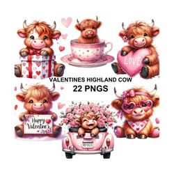 valentines highland cow clipart, highland cow png,valentines day clipart,highland cow clipart,cute highland cow clipart,valentines cow png