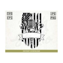 us mechanic svg, mechanic tools svg, mechanic gear svg, wrenches svg, repair svg, tools svg, mechanic shirt, mechanic dad svg, usa flag svg